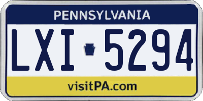 PA license plate LXI5294