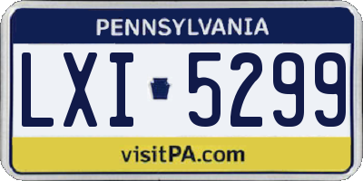 PA license plate LXI5299