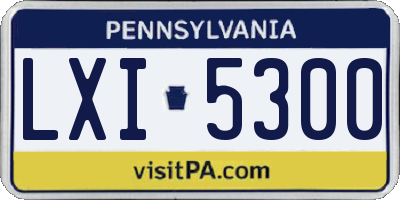 PA license plate LXI5300