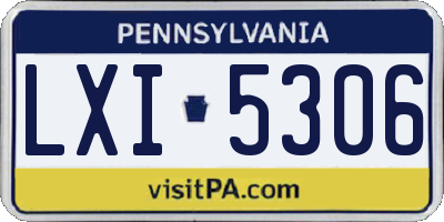 PA license plate LXI5306