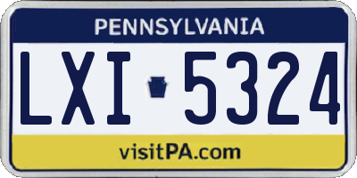 PA license plate LXI5324