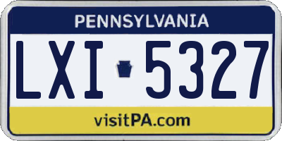 PA license plate LXI5327
