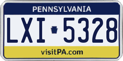PA license plate LXI5328