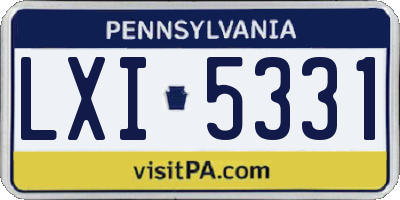 PA license plate LXI5331