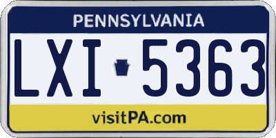 PA license plate LXI5363