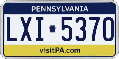 PA license plate LXI5370
