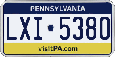 PA license plate LXI5380