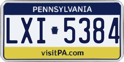 PA license plate LXI5384