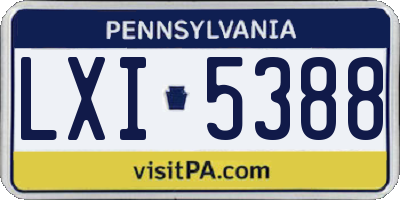 PA license plate LXI5388