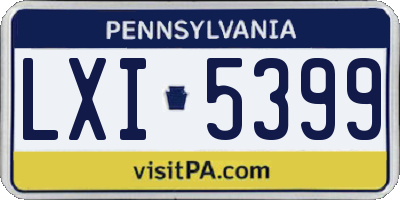 PA license plate LXI5399