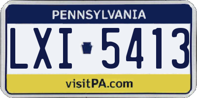 PA license plate LXI5413