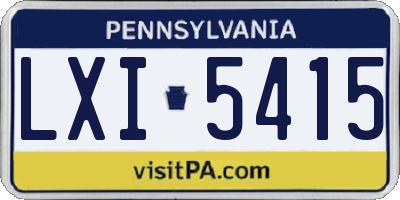 PA license plate LXI5415