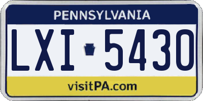 PA license plate LXI5430