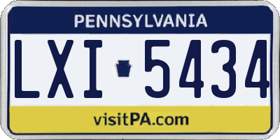 PA license plate LXI5434