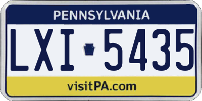 PA license plate LXI5435