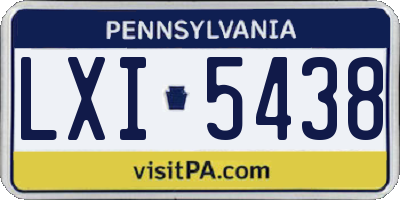 PA license plate LXI5438