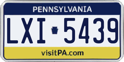 PA license plate LXI5439