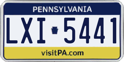 PA license plate LXI5441