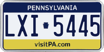 PA license plate LXI5445