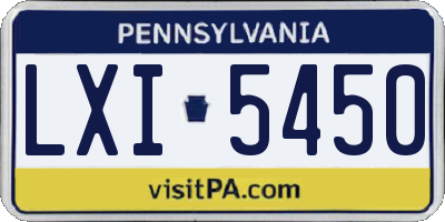 PA license plate LXI5450