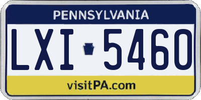 PA license plate LXI5460