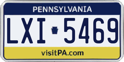 PA license plate LXI5469