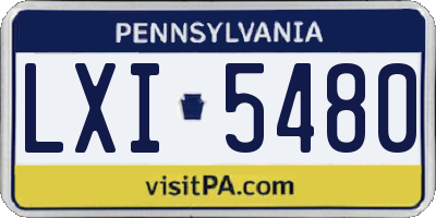 PA license plate LXI5480