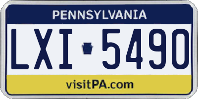 PA license plate LXI5490