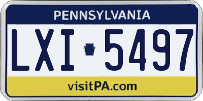 PA license plate LXI5497