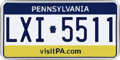 PA license plate LXI5511
