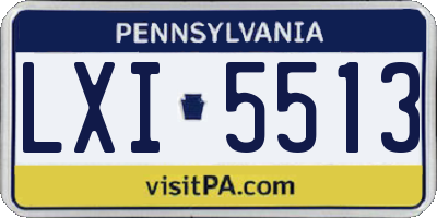 PA license plate LXI5513