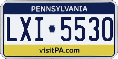 PA license plate LXI5530