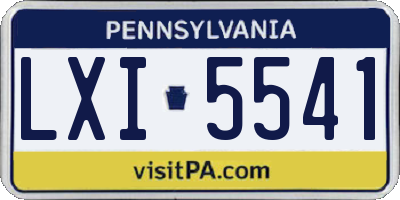 PA license plate LXI5541
