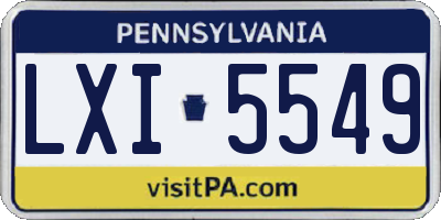 PA license plate LXI5549