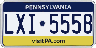 PA license plate LXI5558