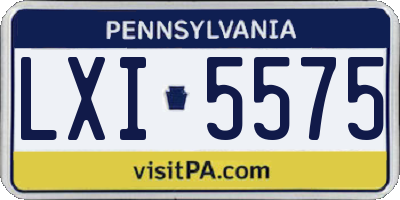 PA license plate LXI5575