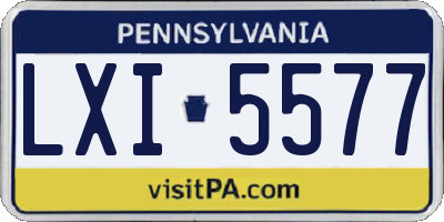 PA license plate LXI5577