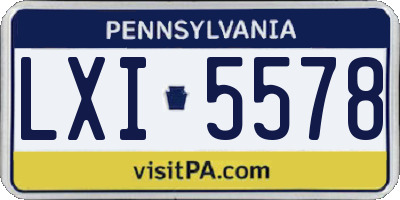 PA license plate LXI5578