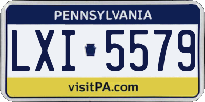 PA license plate LXI5579