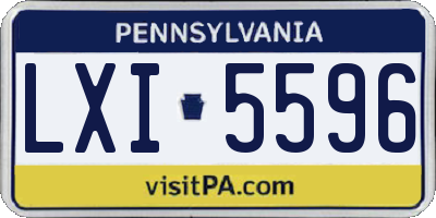 PA license plate LXI5596