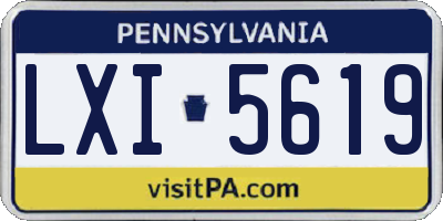 PA license plate LXI5619