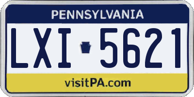 PA license plate LXI5621