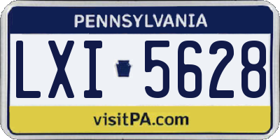 PA license plate LXI5628