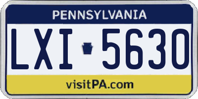 PA license plate LXI5630