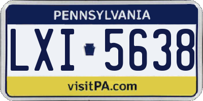 PA license plate LXI5638