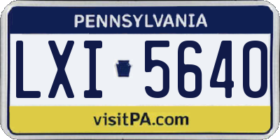 PA license plate LXI5640