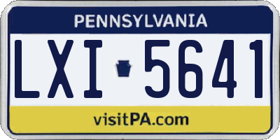PA license plate LXI5641