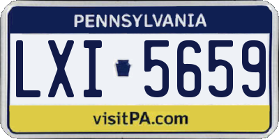 PA license plate LXI5659