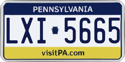 PA license plate LXI5665