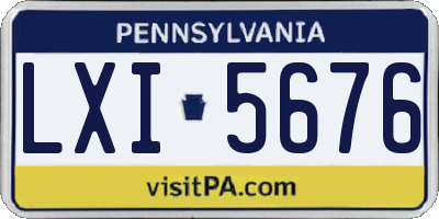 PA license plate LXI5676